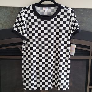 NWT LuLaRoe Liv Tee Checkered  (M)